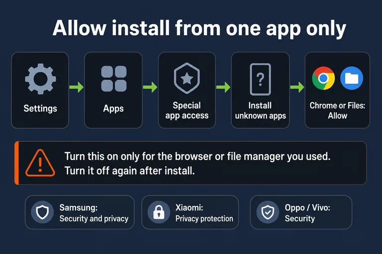 Android path to allow install unknown apps